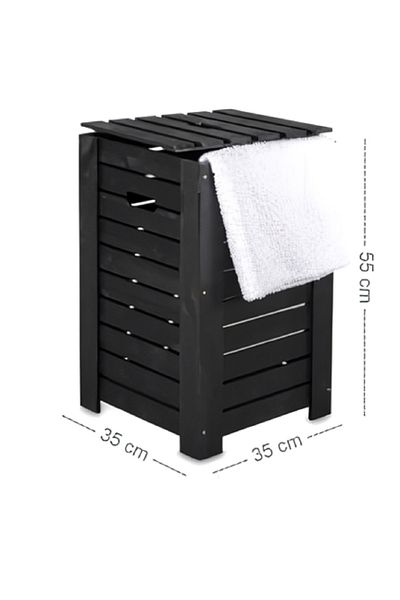 HOMS Cos pentru rufe din lemn, Wash,55 cm