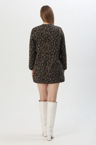 CALİENTE Jachetă din piele cu model leopard