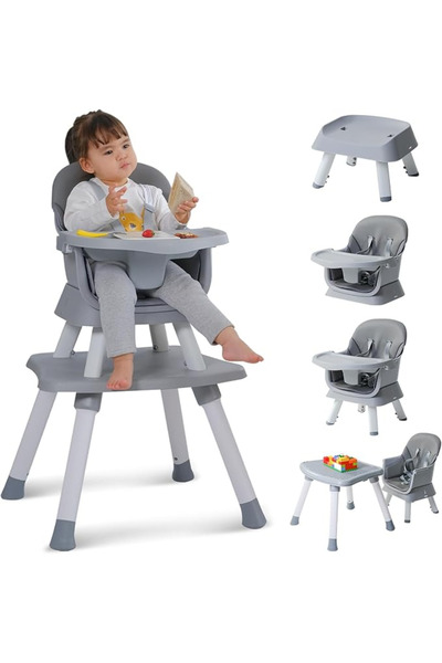 MAAS 6 in 1 Detachable High Chair with Table, Drawing Board, 5 Point Safety Harness and Removable Tray