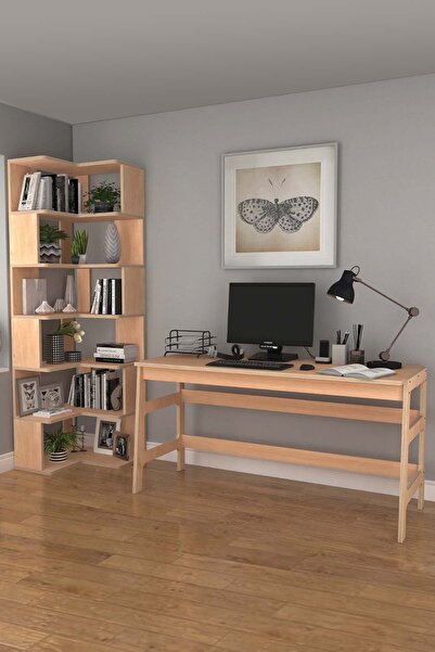 Woodesk Pino, Ahşap, Köşe Kitaplık, 192x55 cm, 4 Renk Seçeneği