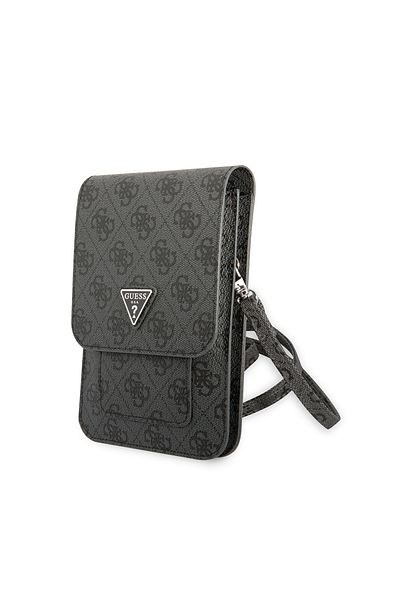 Guess Licensed Shoulder Bag 5 Compartment Strap Magnet Cover 4g Patterned Black