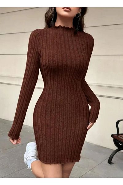 Gubo Rochie de damă cu guler în picioare, din lycra, din bumbac, sezonieră și iarnă