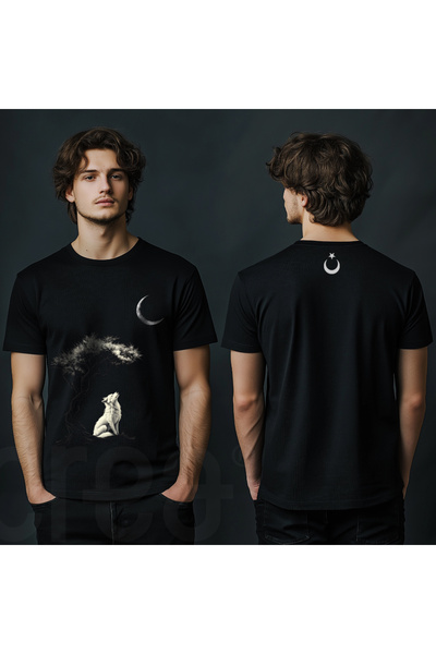 Crea Eymer Wear Собака з півмісяцем / 90% бавовна / Преміум бавовняна футболк...