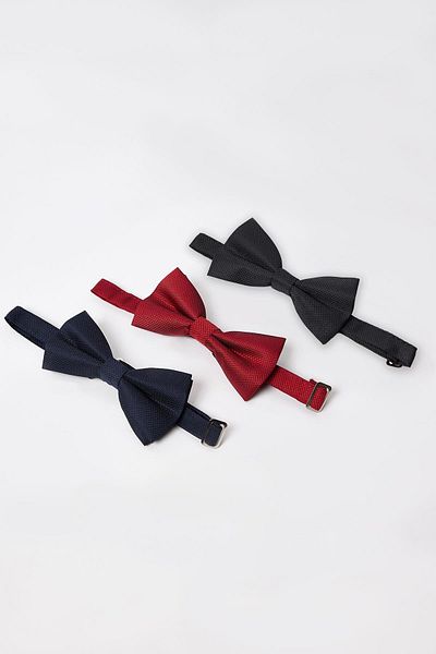 Tudors 3 Pack Dobby Black-Red-Navy Blue Men's Bow Ties
