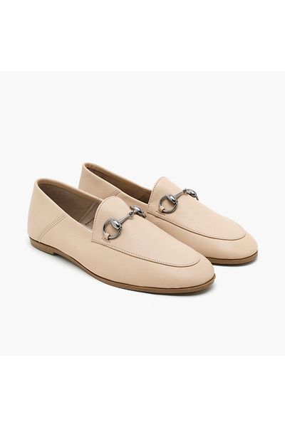 Desa Дамски кожени мокасини Ann Cream