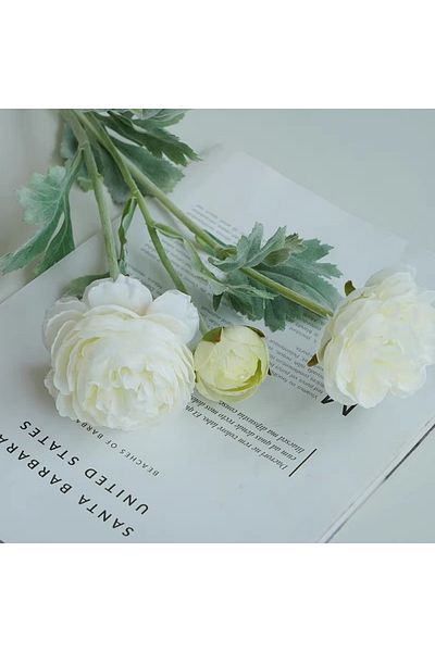 Choice White 3 Heads Elegant Artificial Flowers Silk Peony Bouquet Home Decor Party Bride Wedding Decoratio
