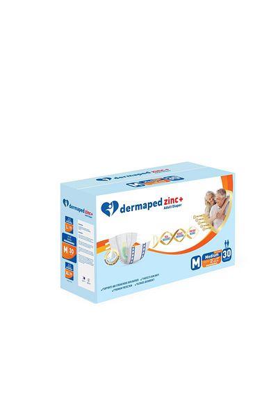 Dermaped Zinc Patient Diapers Medium 1X30 - Comfortable Cutting