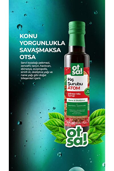 Otsa Atom Kış Şurubu Kozalak Pekmezi, Zencefil, Ekinezya ve Bitki Ekstraktları İçeren Doğal Karışım 350g