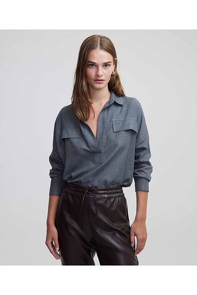 MISS IPEKYOL Iw 6240006032 Модел сива дамска блуза