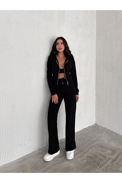 PUCKA Women's Trendy Rose Gold Modal Crop Tracksuit Set