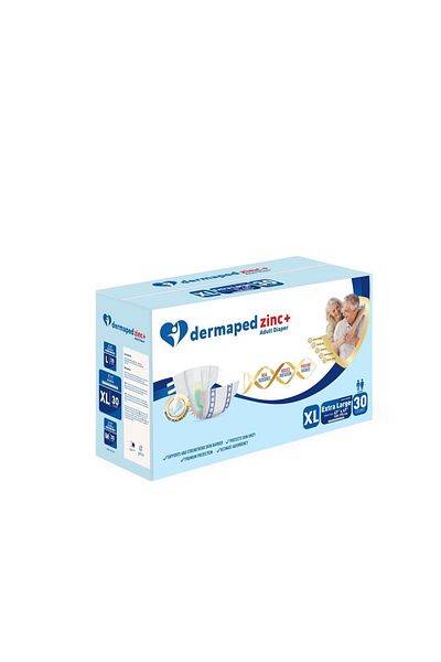Dermaped Zinc Patient Diapers - X-Large 1X30
