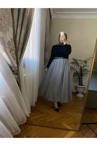 La MatildaLingerie Premium Elastic Grey Tensll Skirt with Pockets