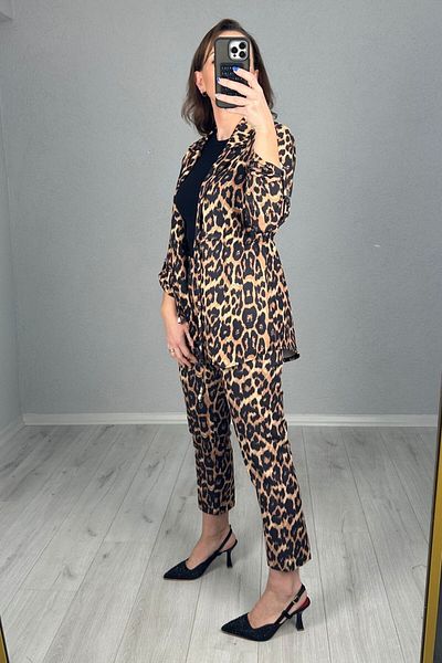lady special Leopard Jacket Pants Set