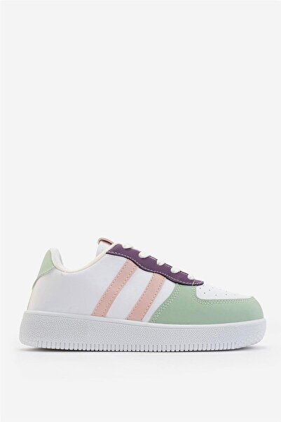 Liger Unisex Bağcıklı GünlükSpor Sneaker Ayakkabı BEYAZ - YEŞİL