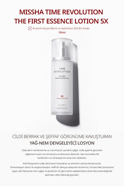 Missha Time Revolution the First Essence Lotion 5X - Tone Equalizer with Fermentation & Anti-Aging