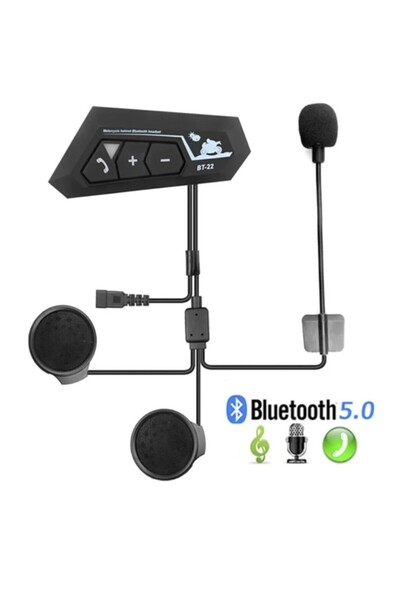 qasul Motorsiklet Kask İçin Kulaklık Bluetooth Mikrofonlu İntercom Su Geçirmez Motor Kurye Kulaklığı