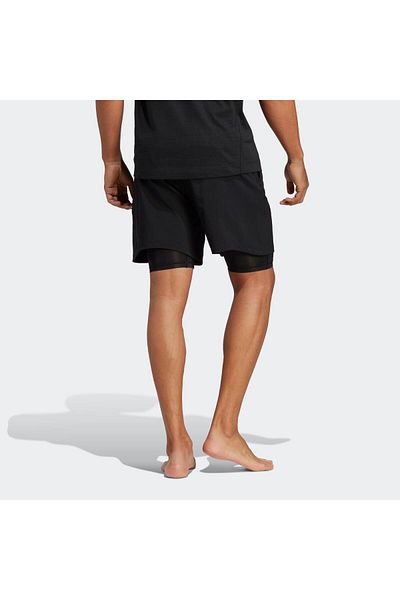 adidas Pánské černé tréninkové šortky na jógu 2v1 (H44517)