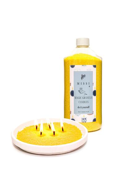 Missi Yaratıcı İni Tozu White Jasmin Kokulu Sarı Renk Mum (30 adet fitil ile ...