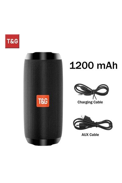 T&G مكبر صوت محمول T&G TG117 يعمل بالبلوتوث للاستخدام الخارجي، مزود بمضخم صوت لاسلكي، وبطاقة FM وTF وUSB وFlash Dr