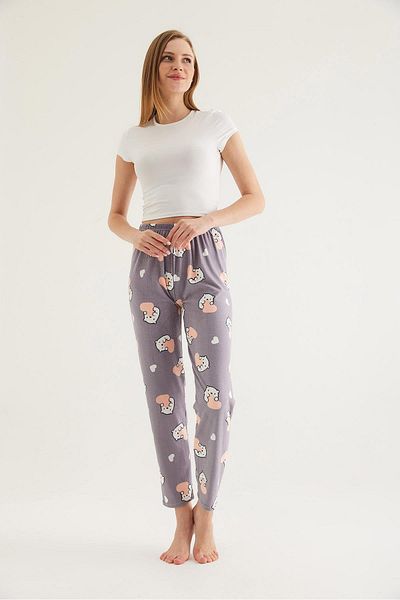 CALİENTE Pantaloni de pijama de damă cu talie elastică Liliac