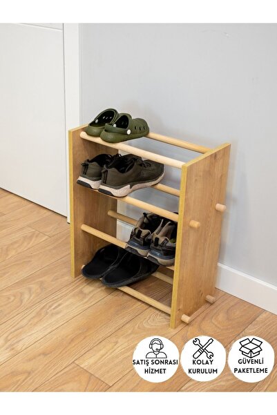 PEKA 3 Bölmeli Ayakkabılık Modern Çok Amaçlı Raf Dekoratif Ayakkabı Dolabı - ...