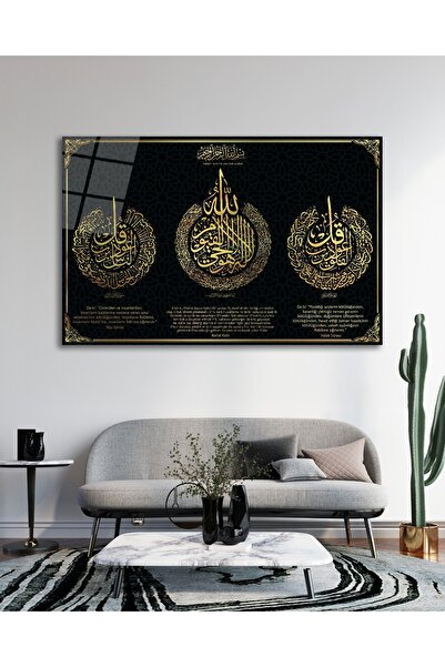 BestSanat Felak Suresi, Nas Suresi ve Ayetel Kürsi Cam Tablo