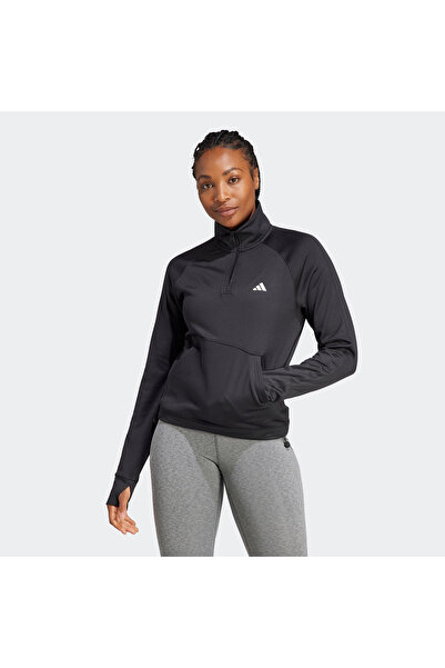 adidas W GG 1/4 ZIP BLACK Women's Tracksuit Top