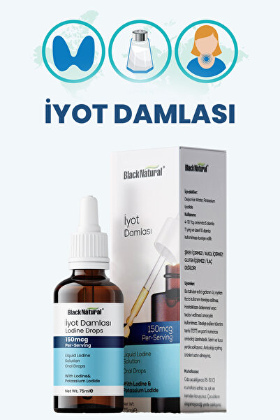 Black Natural İyot Damlası 150 Mcg %2'lik 75 ML