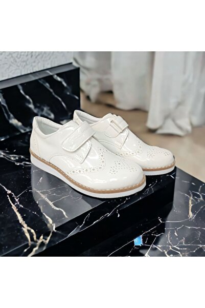 PATİK BEBE White Color Patent Leather Classic Circumcision Boys' Shoes