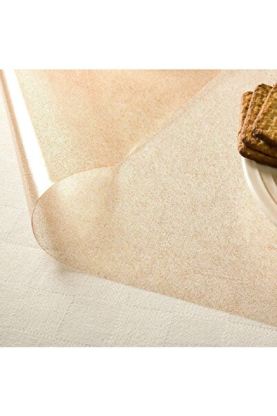 ELEGANCEV Altın Simli Şeffaf Masa Örtüsü 12 Kişilik(140-230 Cm)