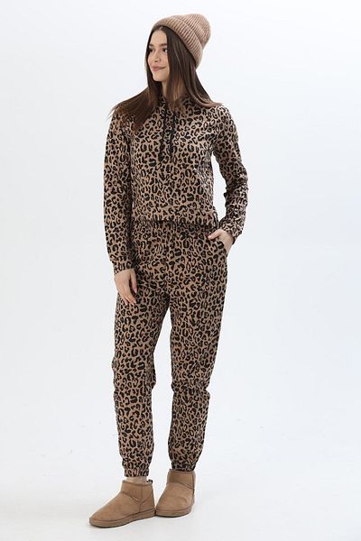CALİENTE Σετ αθλητική φόρμα με κουκούλα Leopard