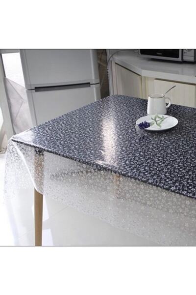 Ercan Sedef Statik Şeffaf Masa Örtüsü 140*180 Papatya Desen