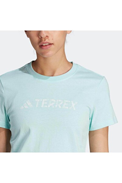 adidas Tricou turcoaz pentru femei Terrex Classic Logo (HY1713)