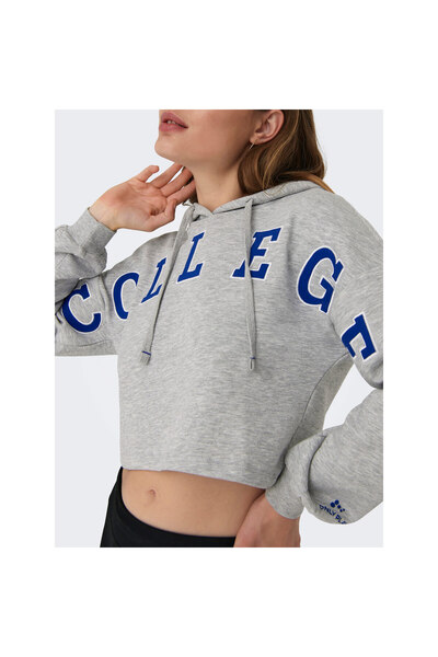 ONLY Γυναικείο Γκρι Κολεγιακό Φούτερ - 15295938-LGM