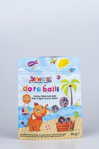Good Food Fruit Ball with Omega3 Addition for Children - 3-Pack of Firsat Packed with Coconut Coating, Cashew Filling
