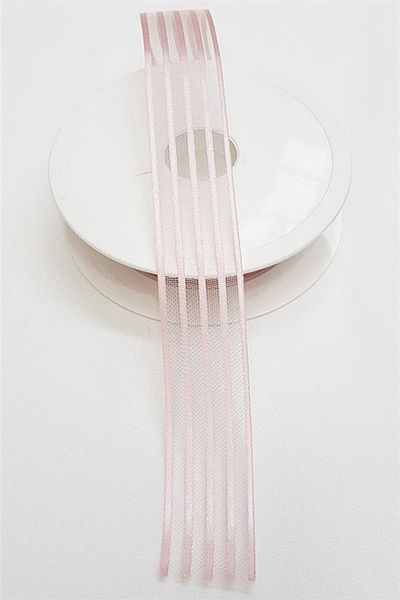 Hobigram 5 Meters Striped Organza, Ornament, Ribbon Cream, Bundle and Dowry