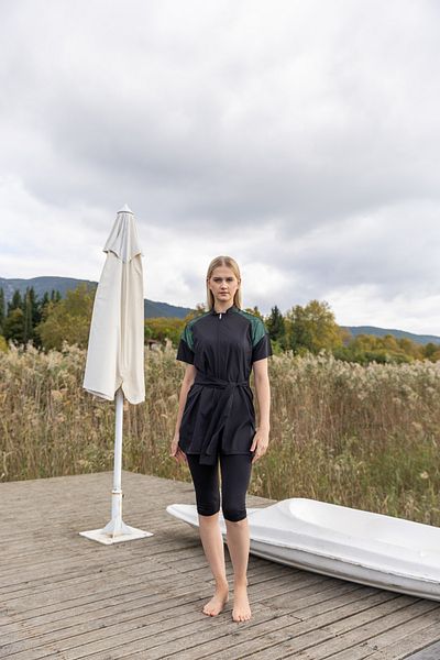 ALFASA Μαγιό Raglan Mesh με λεπτομέρειες με μισό μανίκι