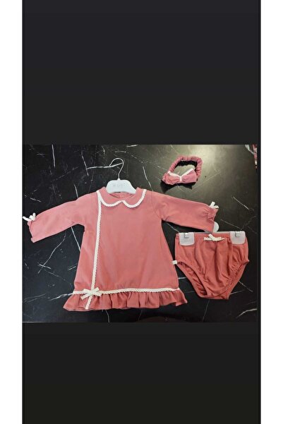 Wogi Basıc 3'lü Kız Bebek Elbise Takımı