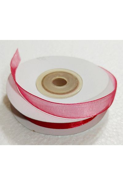 Hobigram Red Organza 1 cm 23 Meters, Bundle Dowry and Special Day Gift Decoration Ribbon