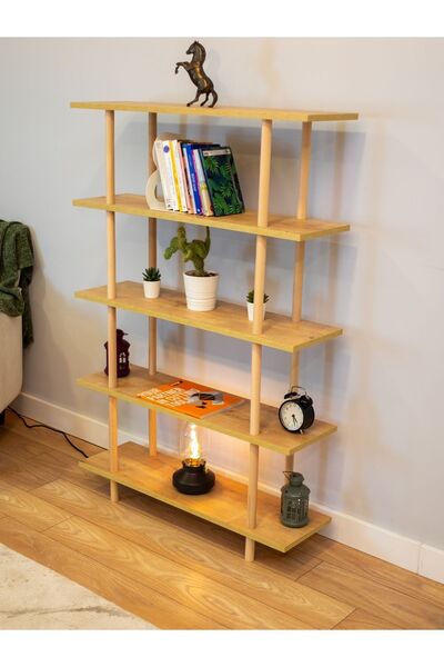 PEKA 5 Raflı Modern Dekoratif Kitaplık Klasörlük Mutfak Rafı Kiler Çok Amaçlı...