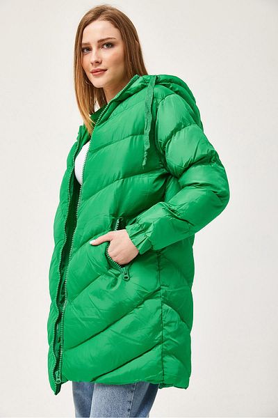 CALİENTE Palton oversize cu glugă gonflabil Verde
