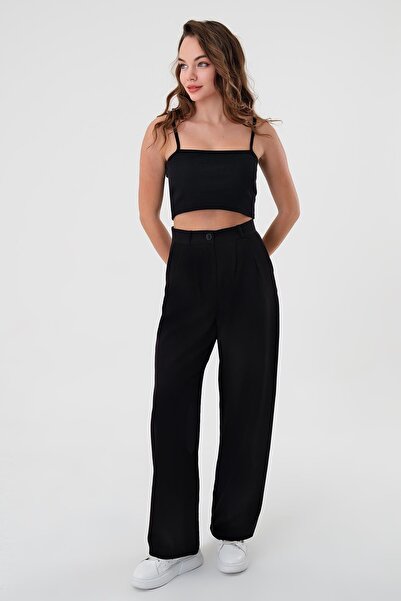 Hazel Kadın Siyah Yüksek Bel Palazzo Pantolon