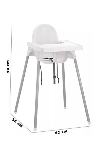 MAAS Adjustable High Chair with Food Tray and Safety Belt for Kids 90X66X54cm