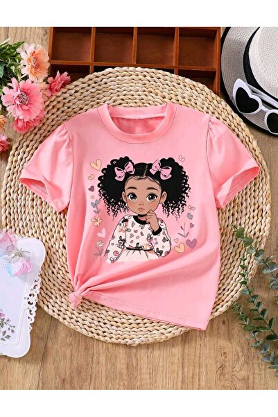 FAVORİST Παιδικό μπλουζάκι από βαμβακερό λαιμόκοψη με διάφορα εμπριμέ