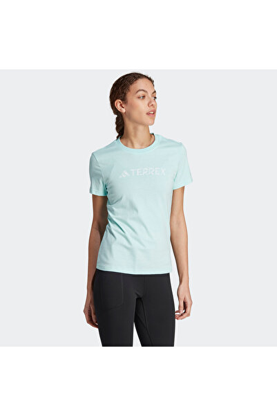 adidas Tricou turcoaz pentru femei Terrex Classic Logo (HY1713)
