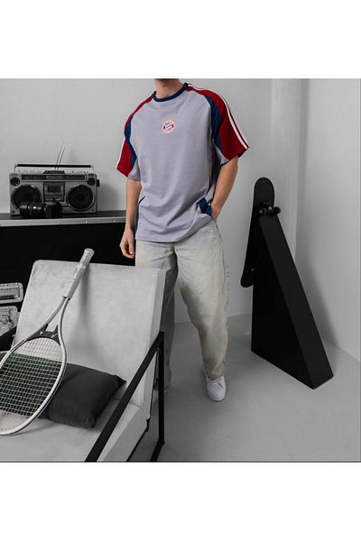 bergibo OVERSIZE BAYERN Lycra Μπλουζάκι από χτενισμένο βαμβάκι - ΠΟΙΟΤΗΤΑ ΜΠΑΥΡΝ ΜΠΛΟΥΖΑ
