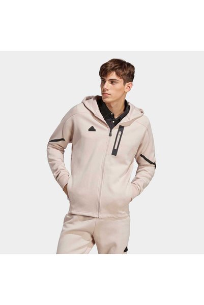 adidas Jachetă bej pentru bărbați, concepută pentru ziua jocului (IC8047)