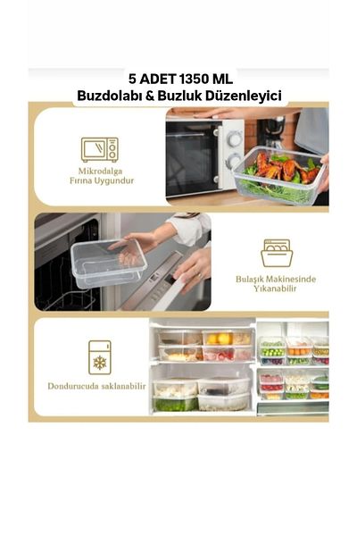 VİZYON Deep Freezer Refrigerator Organizer Set Transparent Refrigerator Organizer Storage Container