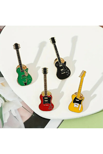 MAURA LIYUZA Retro Elektrikli Gitar Şekilli Tasarım Broşlar