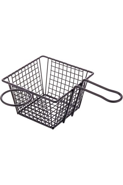 AKDC سلة بطاطس مقلية سوداء L(18سم) XW(22سم) XH(8سم) أسود